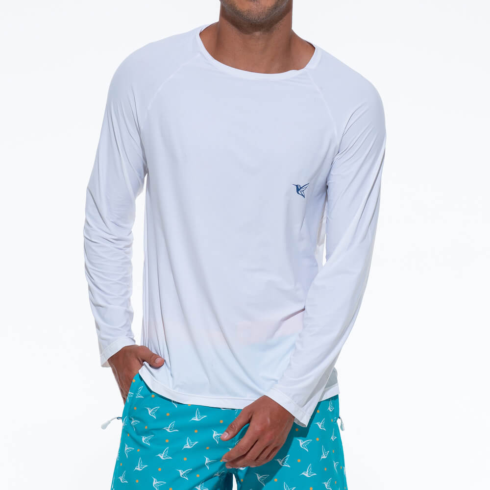 Ultralight UPF Activity Shirt | Mens Long-Sleeve UV Sun Protection | White