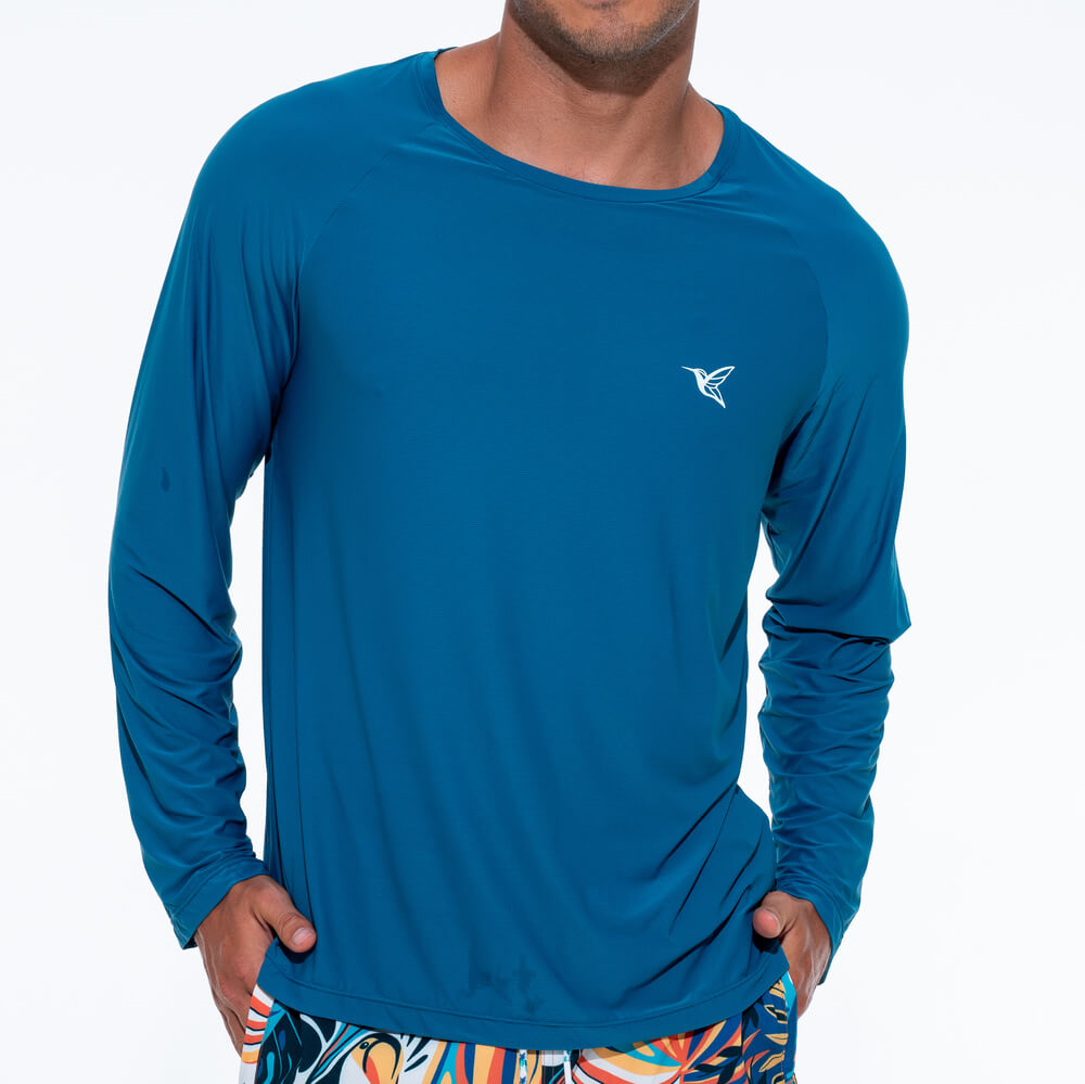 Ultralight UPF Activity Shirt | Mens Long-Sleeve UV Sun Protection | Deep Ocean