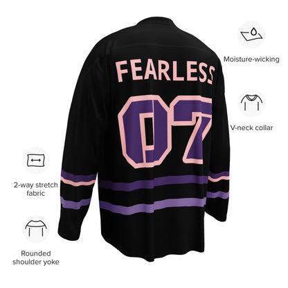 Women’s Black & Purple “Midnight Crew” Recycled Hockey Fan Jersey Premium Moisture-Wicking, Streetwear Style