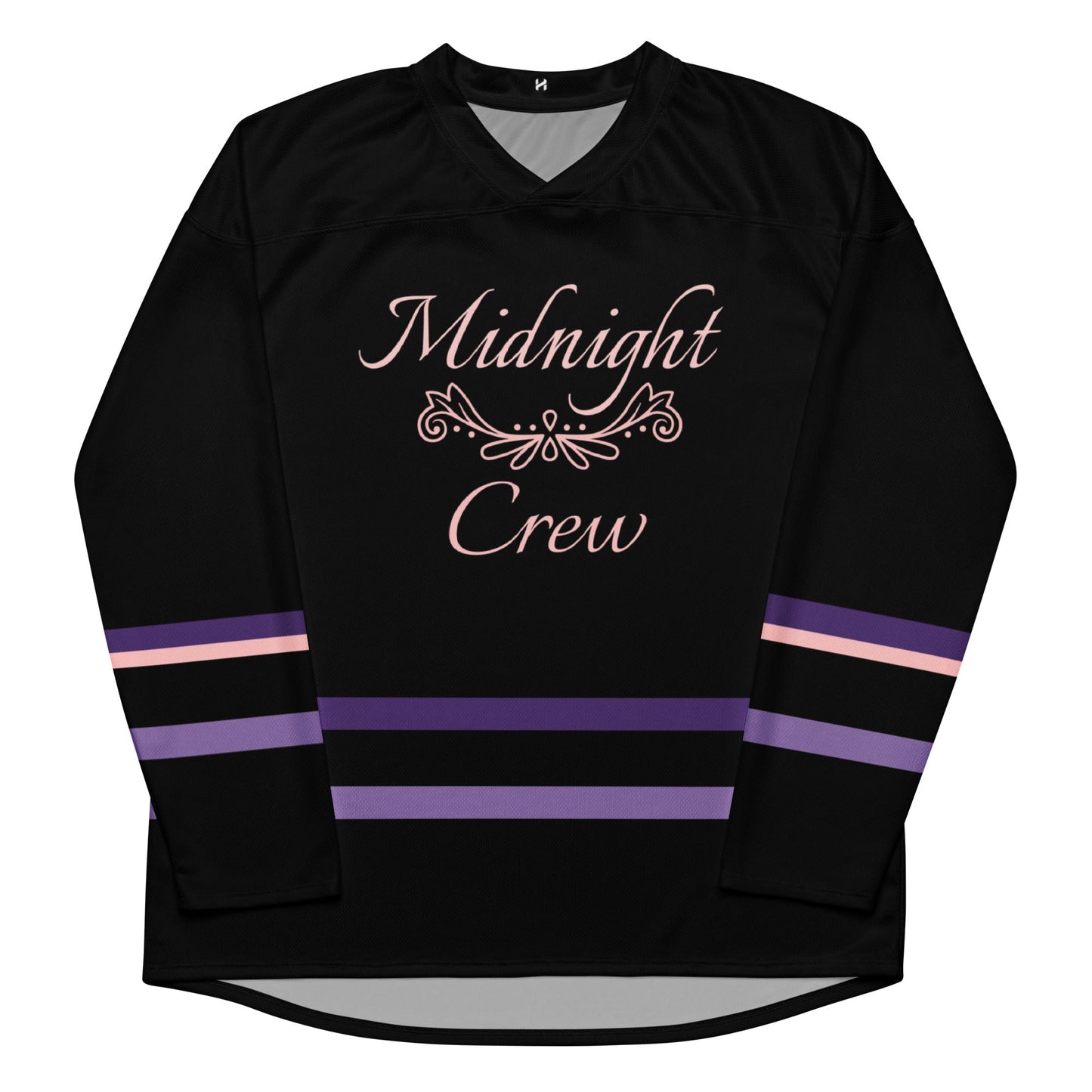 Women’s Black & Purple “Midnight Crew” Recycled Hockey Fan Jersey Premium Moisture-Wicking, Streetwear Style