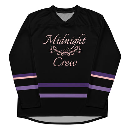 Women’s Black & Purple “Midnight Crew” Recycled Hockey Fan Jersey Premium Moisture-Wicking, Streetwear Style